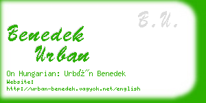 benedek urban business card